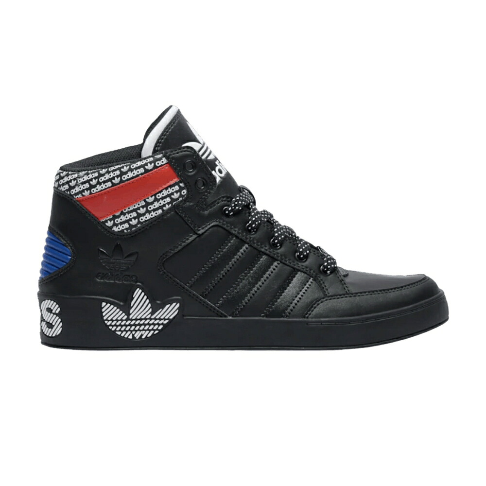 アディダス コート ハイ 黒色 ブラック 赤 レッド 青色 ブルー 'OVERBRANDING' スニーカー メンズ ADIDAS HARD COURT HIGH / BLACK ACTIVE RED BLUE|スニケス