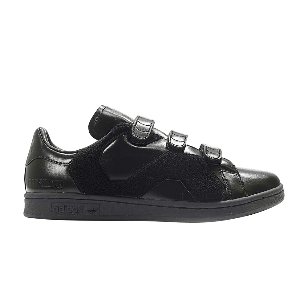 アディダス コア 黒色 ブラック ラフシモンズ スタンスミス 'CORE BLACK' スニーカー メンズ ADIDAS RAF SIMONS X STAN SMITH COMFORT BADGE / CORE BLACK CORE BLACK CORE BLACK｜スニケス