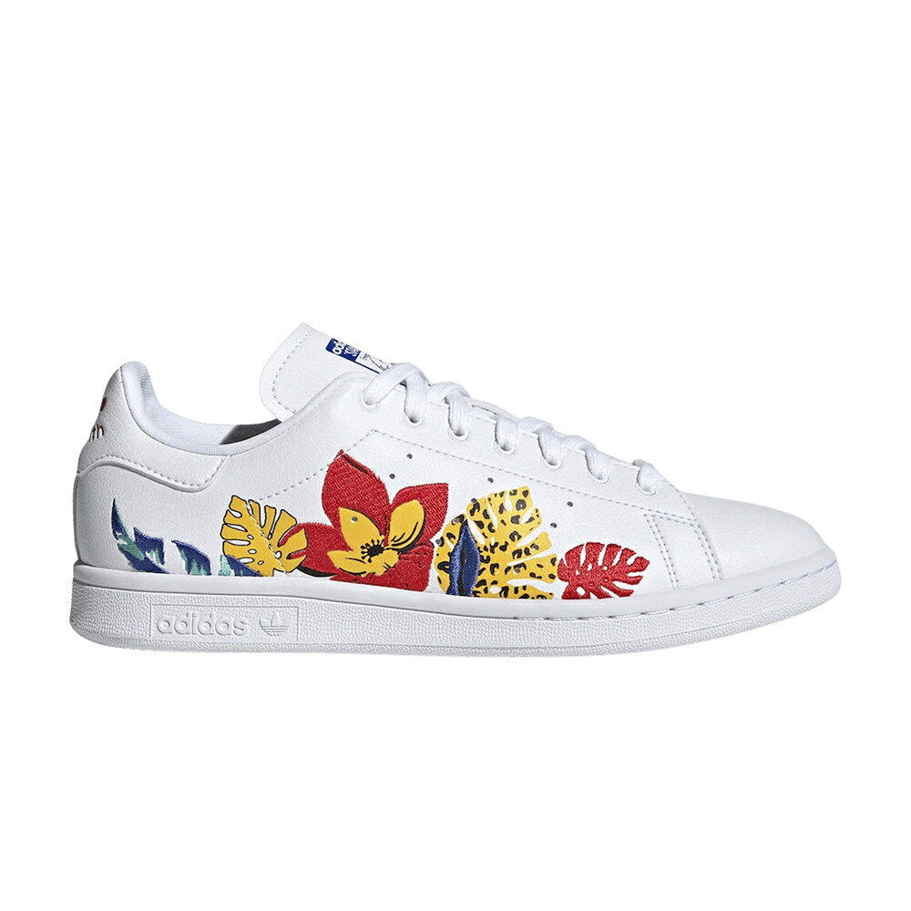 アディダス スタジオ 白色 ホワイト 赤 レッド コア 黒色 ブラック スタンスミス 'FLORAL' スニーカー レディース ADIDAS HER STUDIO LONDON X WMNS STAN SMITH / CLOUD WHITE VIVID RED CORE BLACK