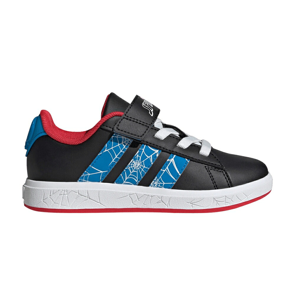 アディダス グランド コート 青色 ブルー コア 黒色 ブラック ピュア 'SPIDERMAN STRIPES' スニーカー メンズ ADIDAS MARVEL X GRAND COURT K 'SPIDER-MAN - BLUE WEB / CORE BLACK BRIGHT BLUE PURE RUBY|スニケス