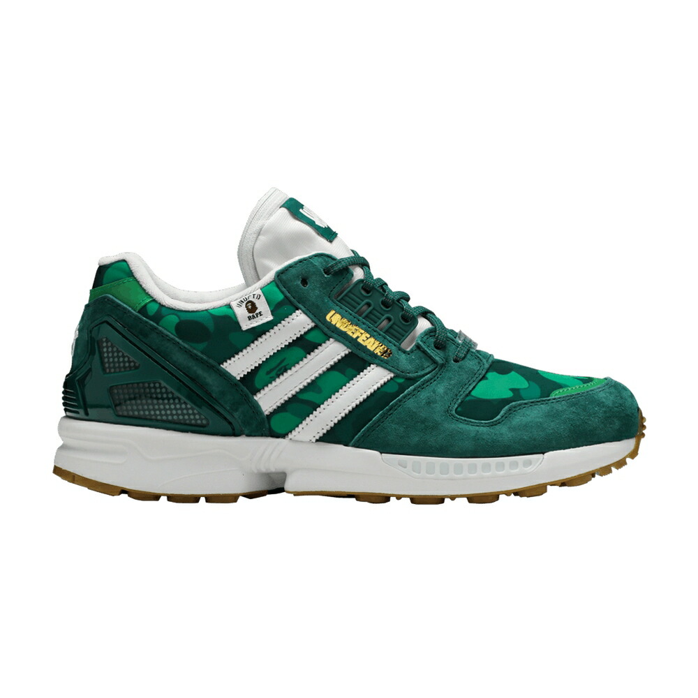 アディダス アンディフィーテッド シリーズ 緑 グリーン 白色 ホワイト AZX CAMO スニーカー メンズ ADIDAS BAPE X UNDEFEATED ZX 8000 A-ZX SERIES - GREEN / GREEN CLOUD WHITE GUM