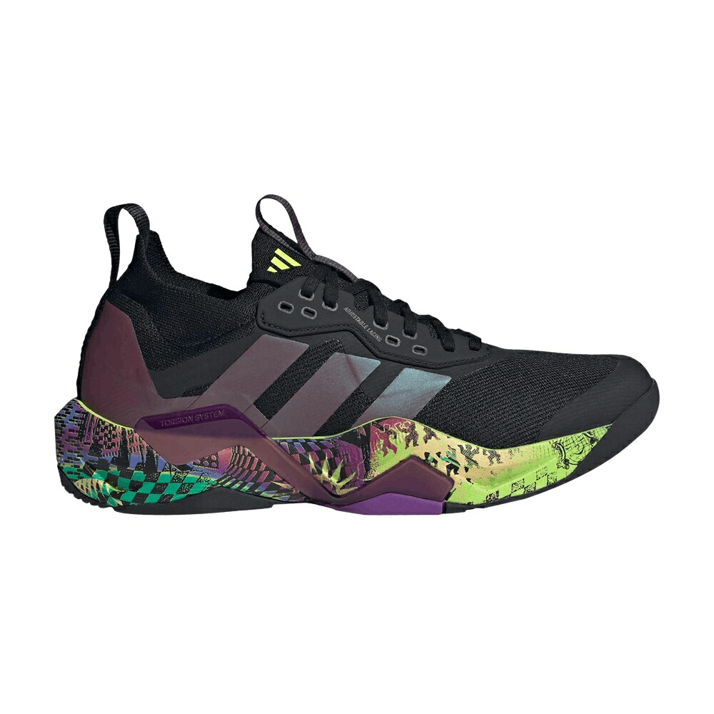 アディダス ジェレミー コア 黒色 ブラック 'PRIDE' スニーカー メンズ ADIDAS JEREMY SCOTT X RAPIDMOVE ADV 2 / CORE BLACK AURORA METALLIC ACID