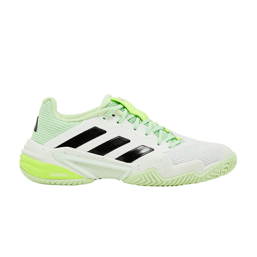 アディダス バリケード サーティーン 緑 グリーン 白色 ホワイト コア 黒色 ブラック WHITE SPARK スニーカー メンズ ADIDAS BARRICADE 13 SEMI GREEN / CLOUD WHITE CORE BLACK SEMI