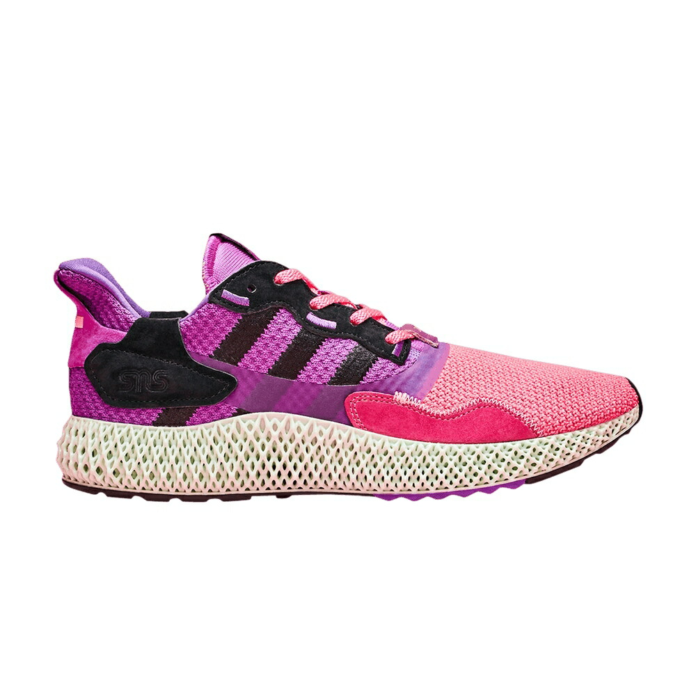 アディダス ピンク 紫 パープル 黒色 ブラック UNSET スニーカー メンズ ADIDAS SNEAKERSNSTUFF X ZX 4000 4D / PINK PURPLE BLACK