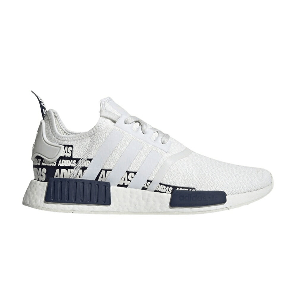 アディダス 踵 縞模様 白いこと 白いこと NMD_R1 \u0027WORDMARK NAVY\u0027 スニーカー メンズ ADIDAS HEEL STRIPE - CRYSTAL WHITE / CRYSTAL WHITE CRYSTAL WHITE