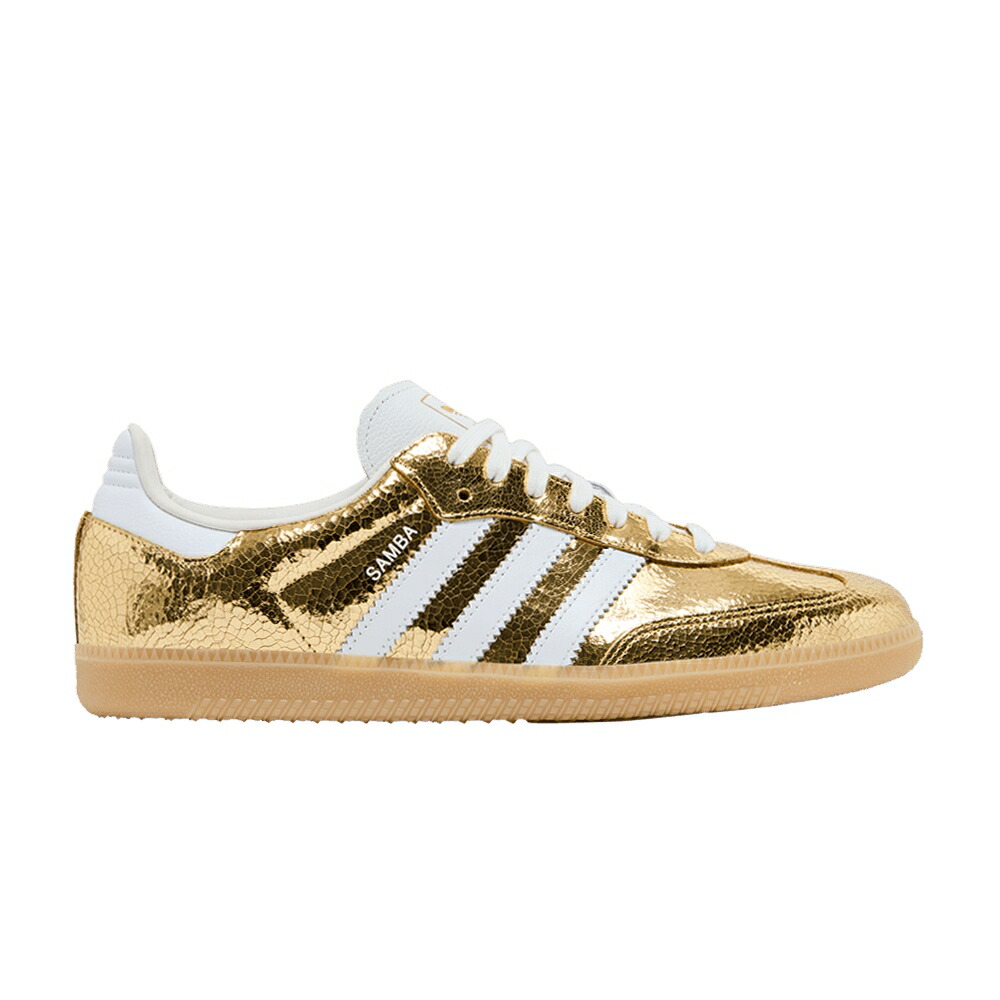 アディダス サンバ ゴールド 白いこと 白いこと 中核グループ \u0027CRACKED GOLD\u0027 スニーカー レディース ADIDAS WMNS SAMBA OG METALLIC PACK - / GOLD METALLIC WHITE CORE WHITE