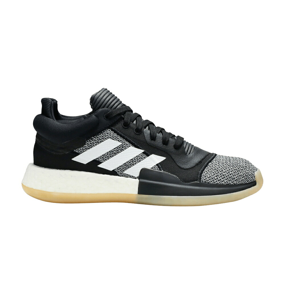 アディダス ブースト コア 黒色 ブラック 白色 ホワイト ショック 'BLACK GUM' スニーカー メンズ ADIDAS MARQUEE BOOST LOW / CORE BLACK CLOUD WHITE SHOCK