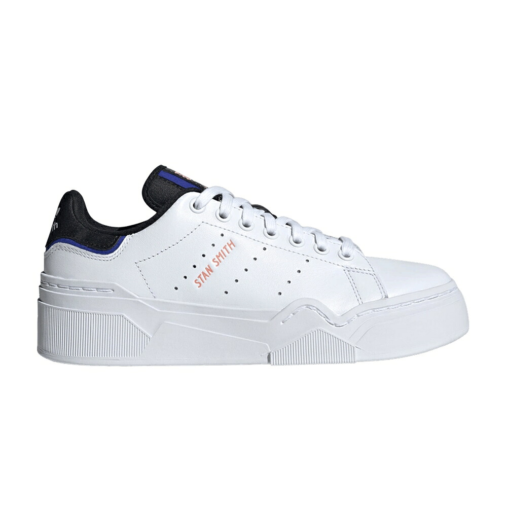 アディダス 黒色 ブラック 白色 ホワイト コア スタンスミス 'WHITE BLUE' スニーカー レディース ADIDAS WMNS STAN SMITH BONEGA 2B BLACK / CLOUD WHITE CORE BLACK WONDER｜スニケス