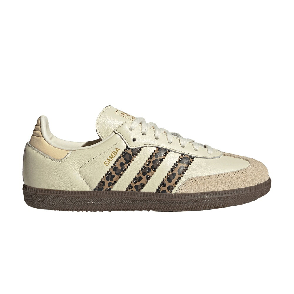 アディダス サンバ クリーム 白色 ホワイト コア 黒色 ブラック 砂色 サンド 'LEOPARD' スニーカー メンズ ADIDAS SAMBA OG J / CREAM WHITE CORE BLACK SAND|スニケス