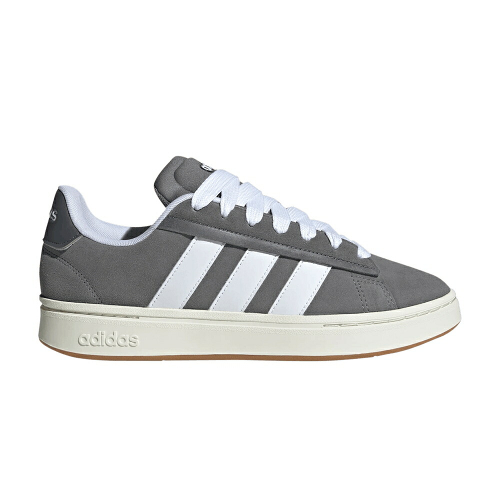アディダス 地べた 厚地の外套 アルファ 白いこと 白いこと 薄墨色 薄墨色 \u0027GREY GUM\u0027 スニーカー メンズ ADIDAS GRAND COURT ALPHA WHITE / GREY FOUR CLOUD WHITE OFF WHITE