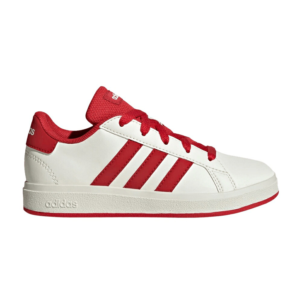 アディダス グランド コート 白色 ホワイト 赤 レッド コア 'OFF RED' スニーカー メンズ ADIDAS GRAND COURT LACE-UP K WHITE COLLEGIATE / OFF WHITE COLLEGIATE RED CORE｜スニケス