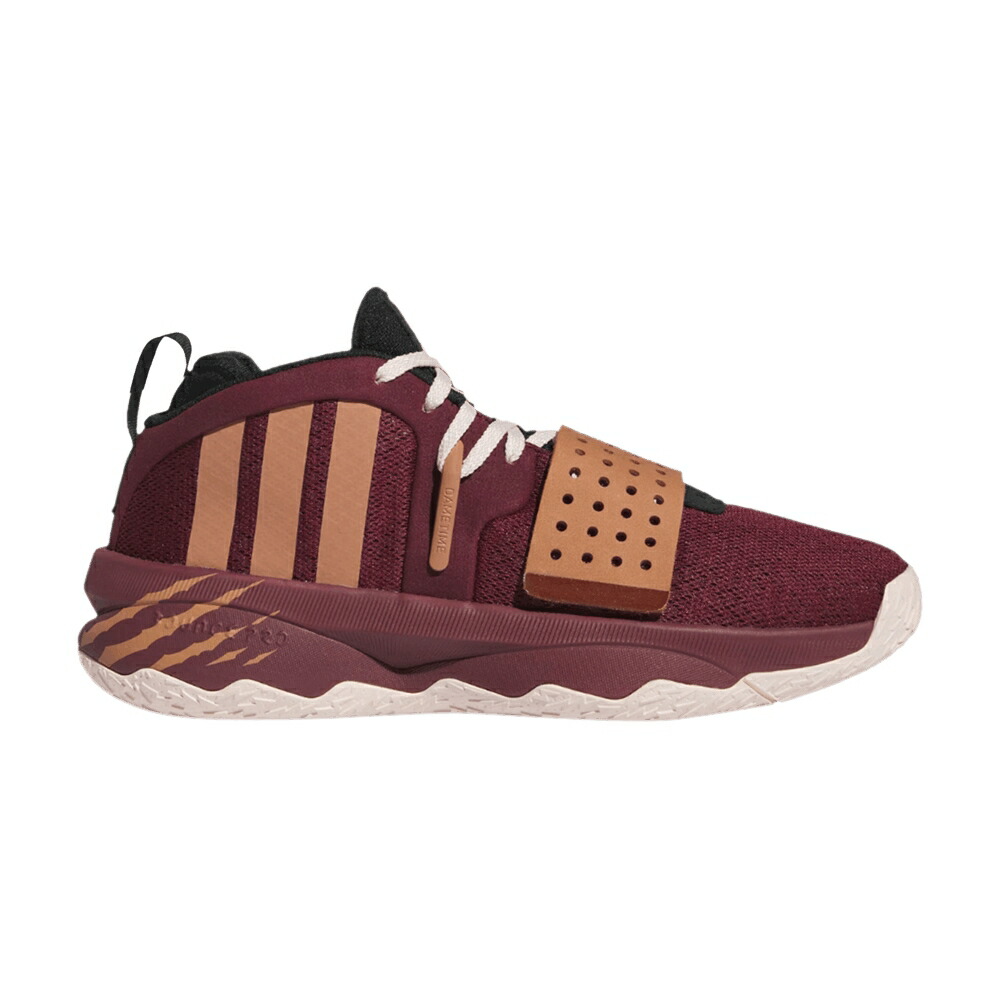 アディダス ぶどう酒色 バーガンディー サクラ色 橙 オレンジ色 \u0027LEGENDS LION\u0027 スニーカー メンズ ADIDAS DAME 8 EXTPLY UNLEASED - FOO / BURGUNDY DUSTY PINK ORANGE