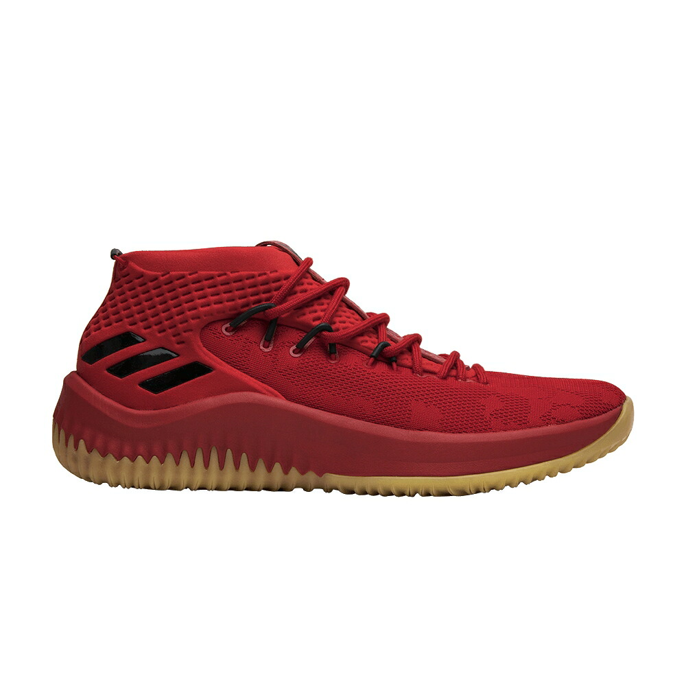 アディダス 赤 レッド 黒色 ブラック 'RED GUM' スニーカー メンズ ADIDAS DAME 4 / SCARLET HI RES RED BLACK