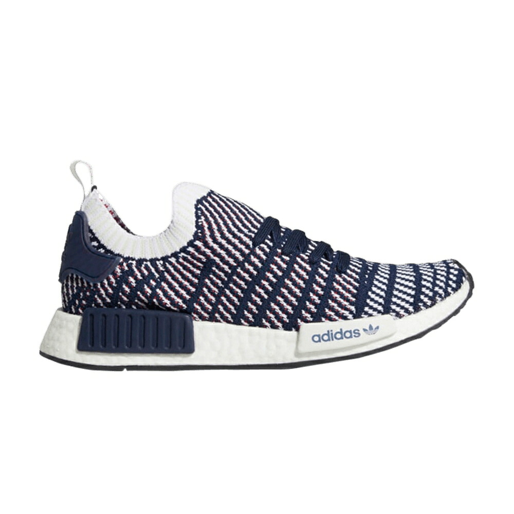アディダス 白いこと 白いこと 紺色 米国海軍 NMD_R1 \u0027NAVY RED\u0027 スニーカー メンズ ADIDAS STLT PRIMEKNIT WHITE / COLLEGIATE NAVY CLOUD WHITE