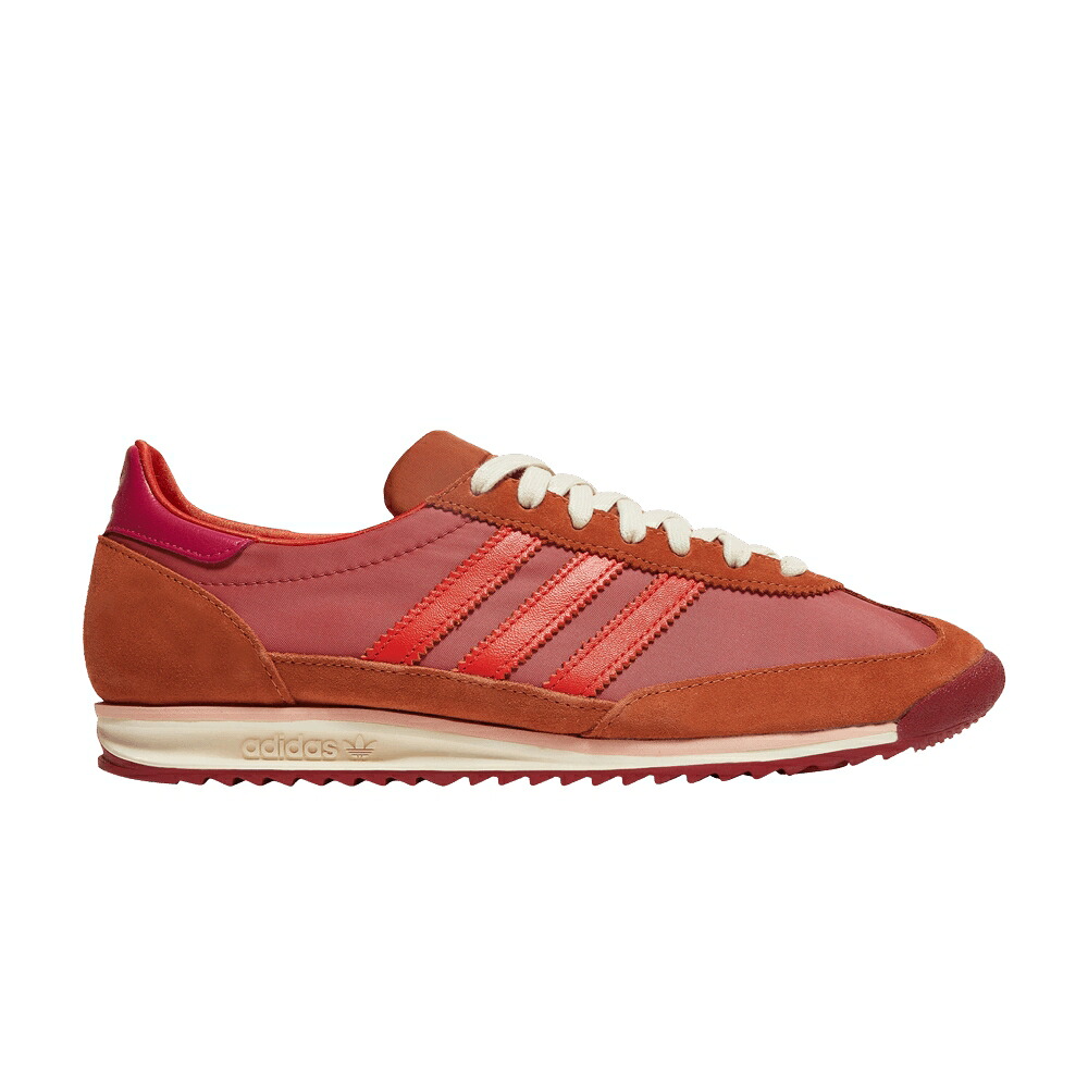 アディダス サクラ色 橙 オレンジ色 \u0027TRACE MAROON\u0027 スニーカー メンズ ADIDAS WALES BONNER X SL72 PINK / TRACE PINK COLLEGIATE ORANGE
