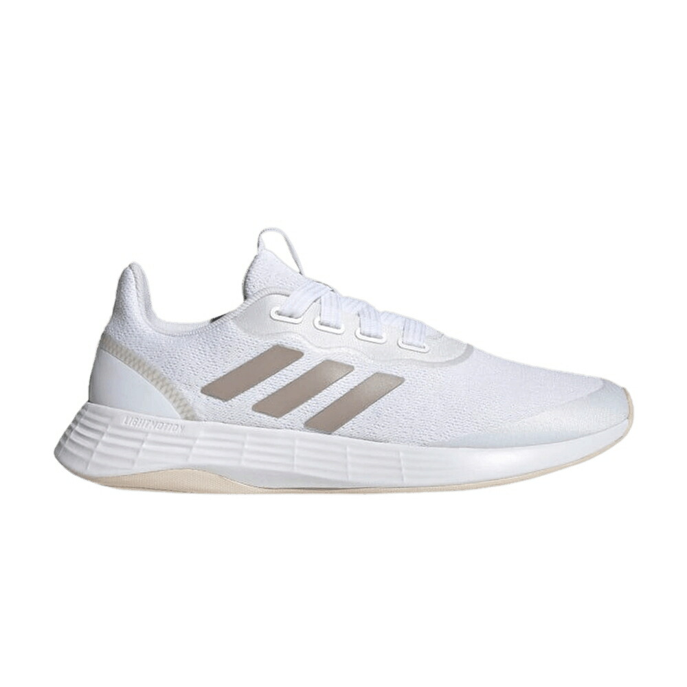 アディダス 白色 ホワイト 'CHAMPAGNE IVORY' スニーカー レディース ADIDAS WMNS QT RACER METALLIC / CLOUD WHITE CHAMPAGNE METALLIC