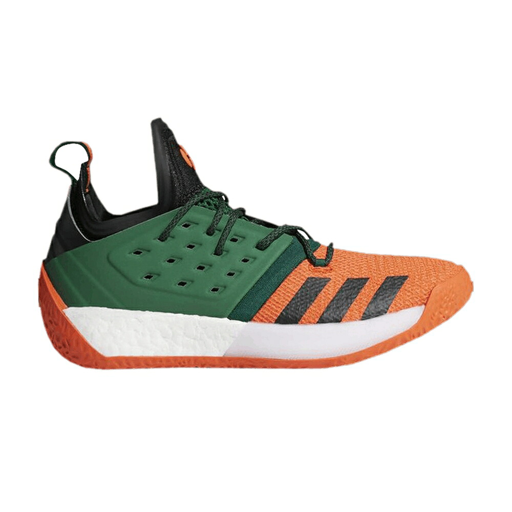 アディダス ハーデン コア 黒色 ブラック 橙 オレンジ VOL. 'UNIVERSITY MIAMI' スニーカー メンズ ADIDAS HARDEN 2 OF / CORE BLACK COLLEGIATE ORANGE｜スニケス