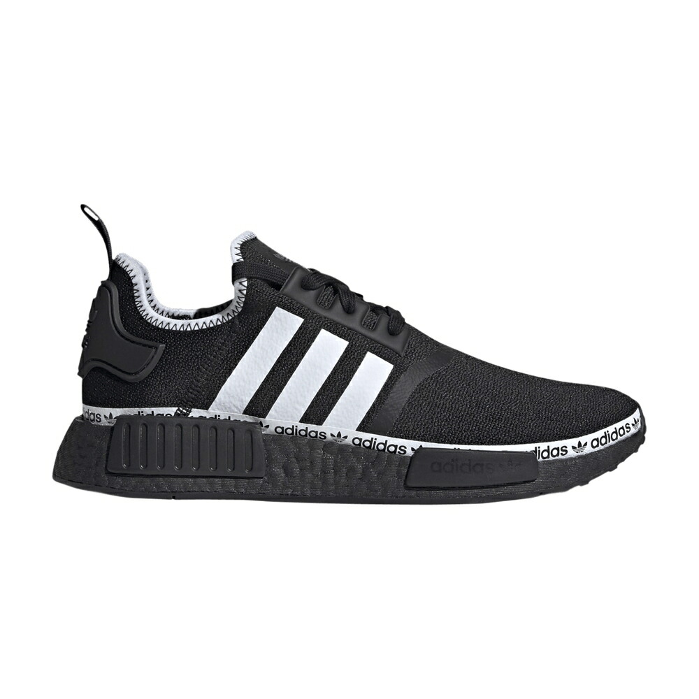 アディダス コア 黒色 ブラック 白色 ホワイト NMD_R1 'LOGO BLACK' スニーカー メンズ ADIDAS STRIP - CORE / CORE BLACK CLOUD WHITE CLOUD