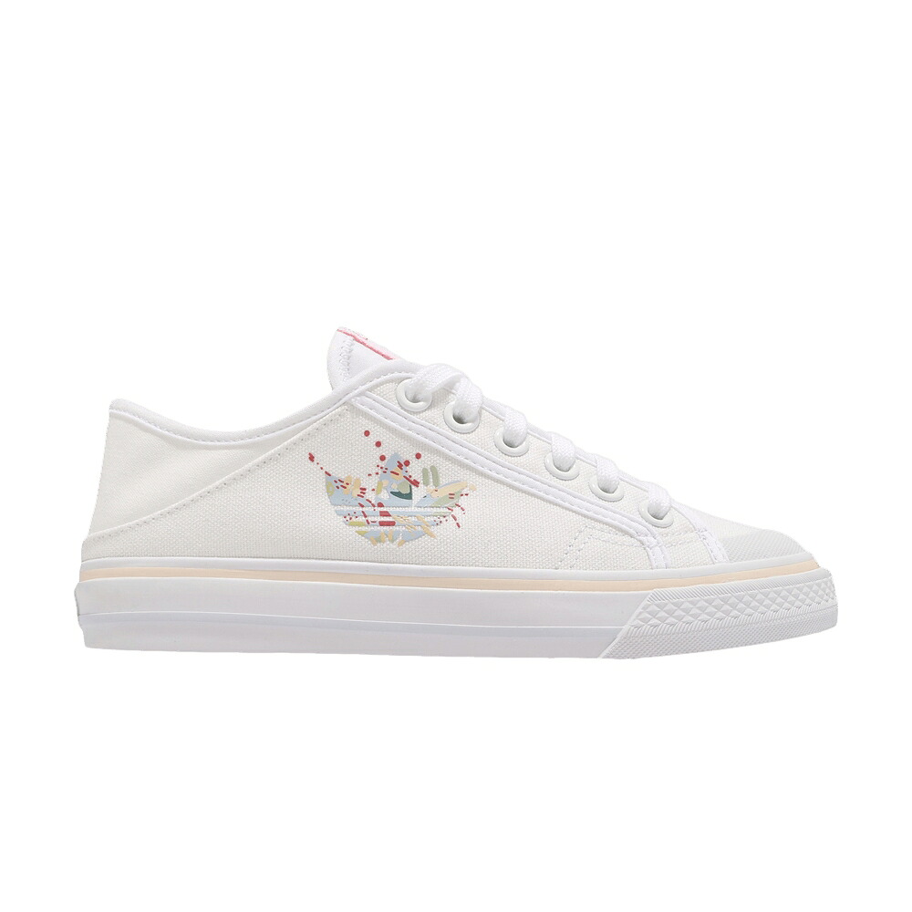 アディダス 白いこと 白いこと サクラ色 \u0027WHITE AMBER\u0027 スニーカー メンズ ADIDAS COLLAPSIBLE NIZZA LOW HALO / CLOUD WHITE HAZY ROSE HALO AMBER