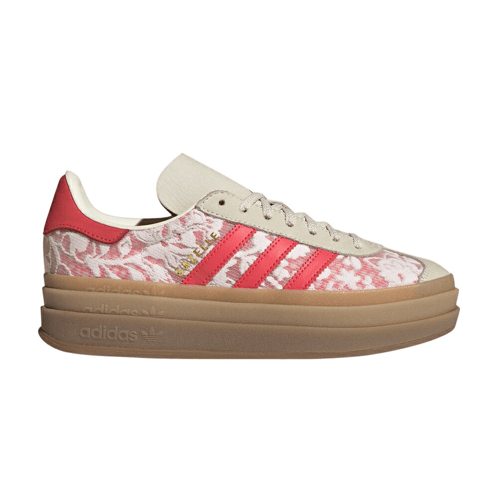 アディダス ガゼル 白色 ホワイト クリーム 'KAZUSA PATTERN' スニーカー レディース ADIDAS LIBERTY LONDON X WMNS GAZELLE BOLD / CLOUD WHITE CREAM WHITE BETTER
