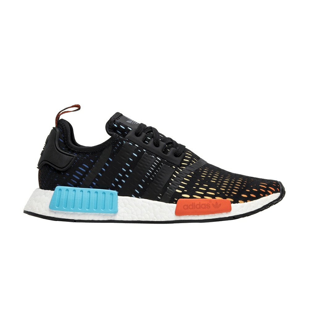 アディダス 黒色 ブラック 白色 ホワイト NMD_R1 RAINBOW スニーカー メンズ ADIDAS / BLACK WHITE