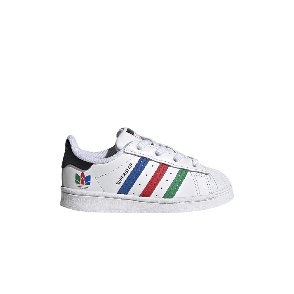 アディダス スーパースター 白色 ホワイト 緑 グリーン コア 黒色 ブラック 'COLORFUL WHITE' スニーカー メンズ ADIDAS SUPERSTAR INFANT STRIPES - CLOUD / CLOUD WHITE GREEN CORE BLACK