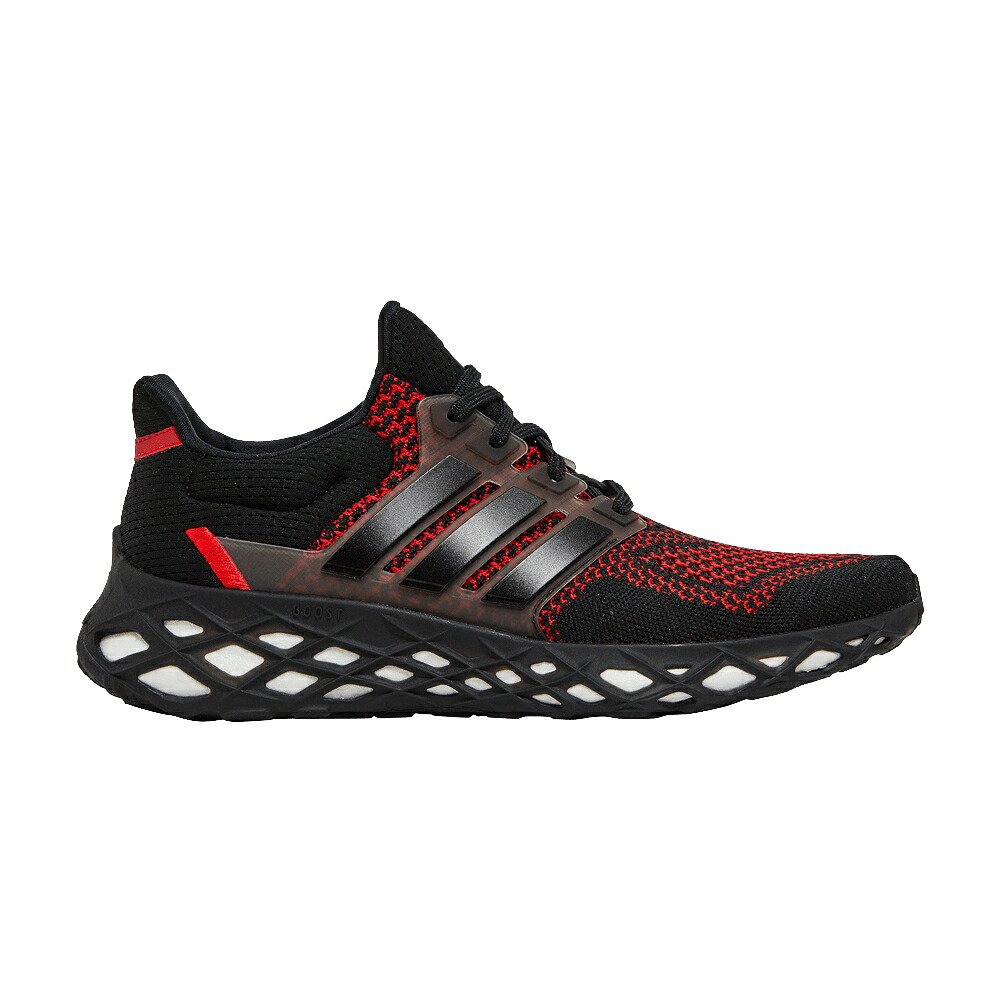 アディダス コア 黒色 ブラック 赤 レッド 'BLACK RED' スニーカー メンズ ADIDAS ULTRABOOST WEB DNA VIVID / CORE BLACK CORE BLACK VIVID RED｜スニケス
