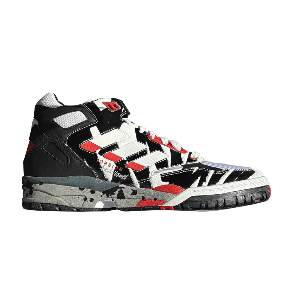 アディダス トルション ミッド 黒色 ブラック 白色 ホワイト 赤 レッド WHITE RED スニーカー メンズ ADIDAS SLICK X TORSION ARTILLERY MID BLACK POPPY / RUNNING WHITE BLACK POPPY RED