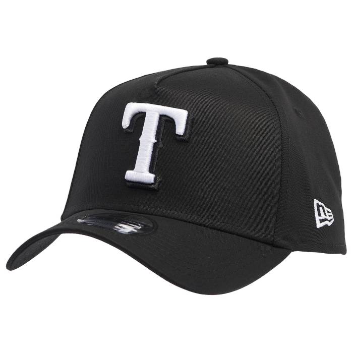 ニューエラ New Era 【 Rangers A Frame Adjustable Cap - Men's Men's Black/White 】 レンジャース キャップ 帽子 メンズ メンズ 黒色 ブラック 白色 ホワイト｜スニケス