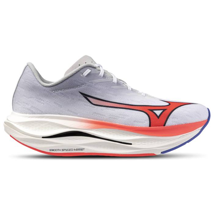 ミズノ Mizuno 【 Wave Rebellion Flash 3 Men White/Fiery Coral 】 Wave ウェーブ・ウェイブ メンズ 白色 ホワイト