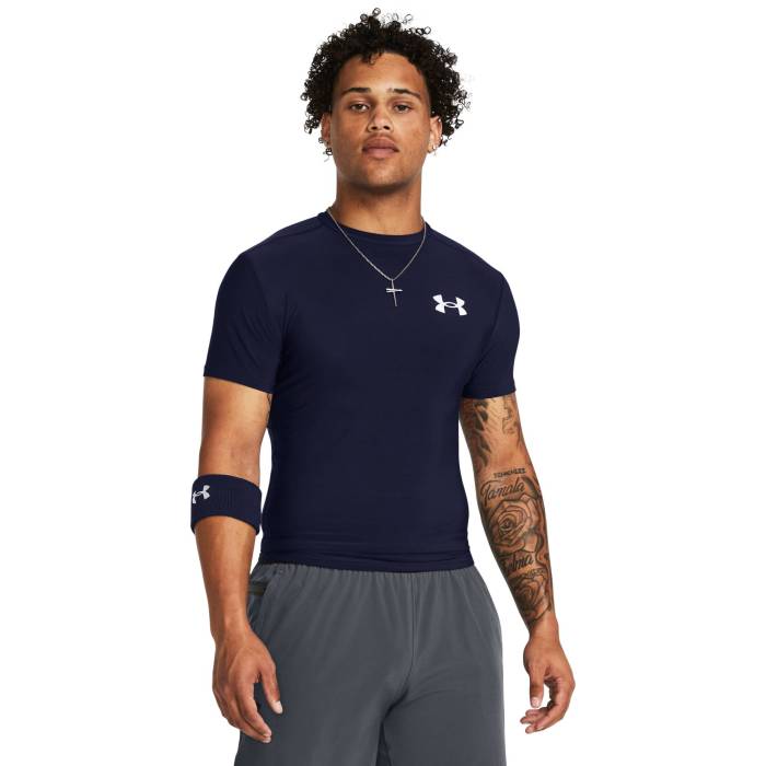 アンダーアーマー Under Armour 【 Heatgear Og Compression Short Sleeve - Men's Men's Midnight Navy/White 】 コンプレッション Sleeve スリーブ メンズ メンズ 紺色 ネイビー 白色 ホワイト｜スニケス