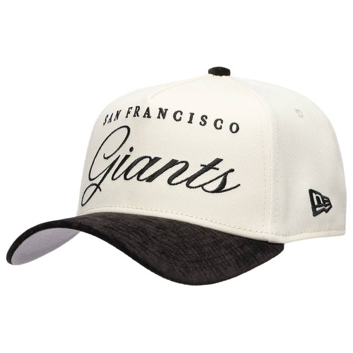ニューエラ New Era 【 Giants 2 Tone Velvet Script Cap - Adult Adult White/Black 】 ジャイアンツ スクリプト キャップ 帽子 ユニセックス 白色 ホワイト 黒色 ブラック｜スニケス