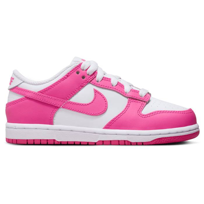 ナイキ Nike 【 Dunk Low - Girls\u0027 Preschool Girls\u0027 Preschool White/Laser Fuchsia 】 ダンク お坊っちゃん 御姉さん 赤ちゃん用 お坊っちゃん キッズ 白いこと 白いこと Laser レーザ