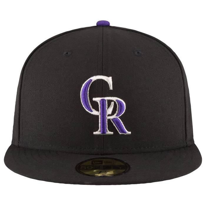 ニューエラ New Era 【 Rockies 59Fifty Authentic Cap - Adult Adult Black/White/Purple 】 ロッキーズ オーセンティック キャップ 帽子 ユニセックス 黒色 ブラック 白色 ホワイト Purple 紫・パープル｜スニケス