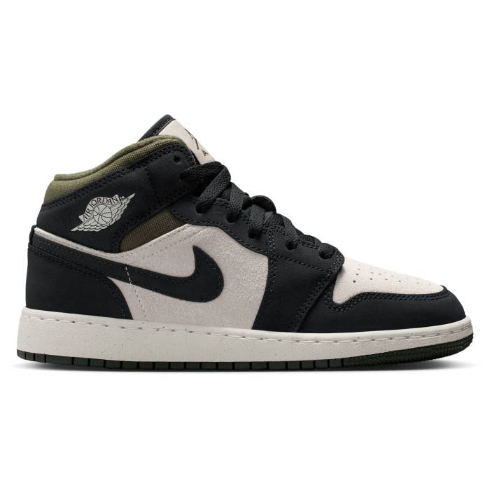 【★百貨店SALE★6/11真夜中2時迄】ナイキ ジョーダン Jordan 【 Air  1 Mid Se - Boys\u0027 Grade School Boys\u0027 Grade School Light Orewood/Off Noir/Medium Olive 】 ミッド お坊っちゃん キッズ olive オリーブ