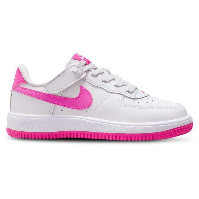 ナイキ Nike 【 Air Force 1 Low Easyon Boys' Preschool White/Laser Fuchsia 】 ジュニア キッズ 白色 ホワイト Laser レーザー