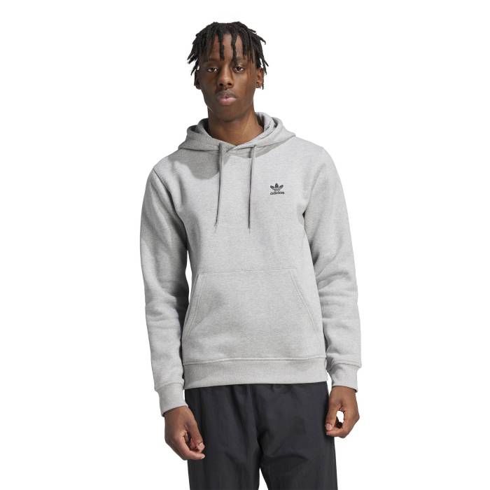 アディダス Adidas 【 Originals Trefoil Essentials Lifestyle Hoodie Men's Medium Grey Heather 】 オリジナルス トレフォイル ライフスタイル フーディー パーカー メンズ 灰色 グレー heather ヘザー