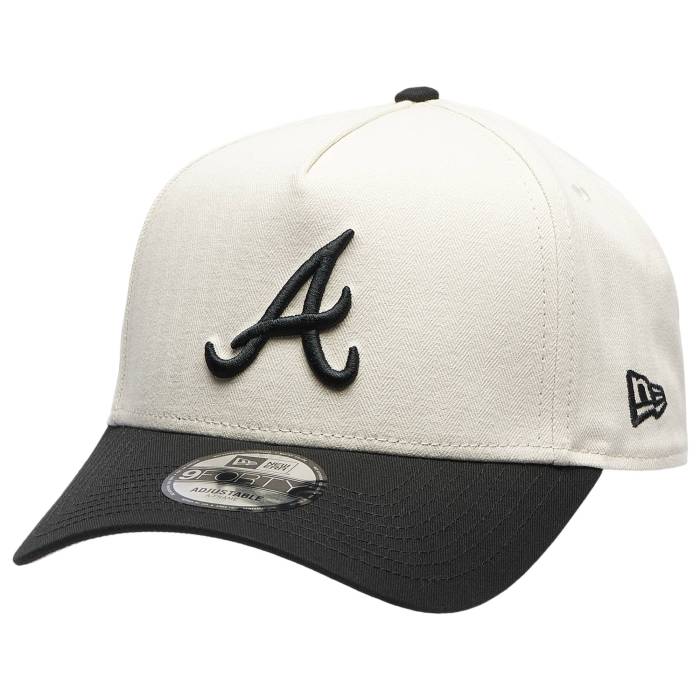 ニューエラ New Era 【 Braves 940Af Herringbone Cap Adult White/Black 】 ブレーブス キャップ 帽子 ユニセックス 白色 ホワイト 黒色 ブラック