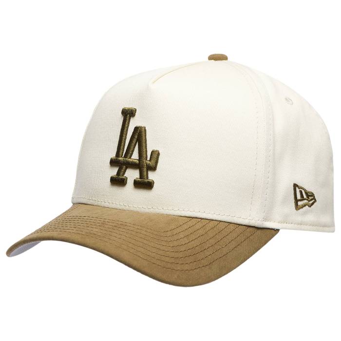 ニューエラ New Era 【 Dodgers 940Af Suede Cap Adult White/Olive 】 ドジャース スエード・スウェード キャップ 帽子 ユニセックス 白色 ホワイト olive オリーブ