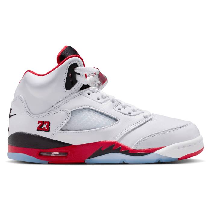 【★百貨店SALE★6/11真夜中2時迄】ナイキ ジョーダン Jordan 【 Air  5 Retro Og - Boys\u0027 Grade School Boys\u0027 Grade School White/Black/Fire Red 】 レトロ お坊っちゃん キッズ 白いこと 白いこと 黒いこと 黒いこと 火の手 Red 赤・赤いこと