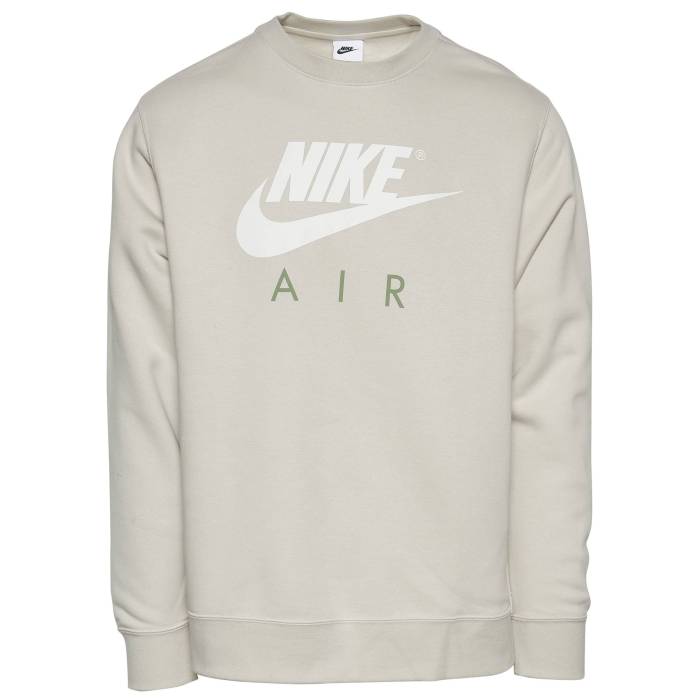 ナイキ Nike 【 Air Crew Fleece - Men\u0027s Men\u0027s Tan/White/Green 】 労働者の一団 フリース メンズ メンズ 白いこと 白いこと green 緑・緑であること