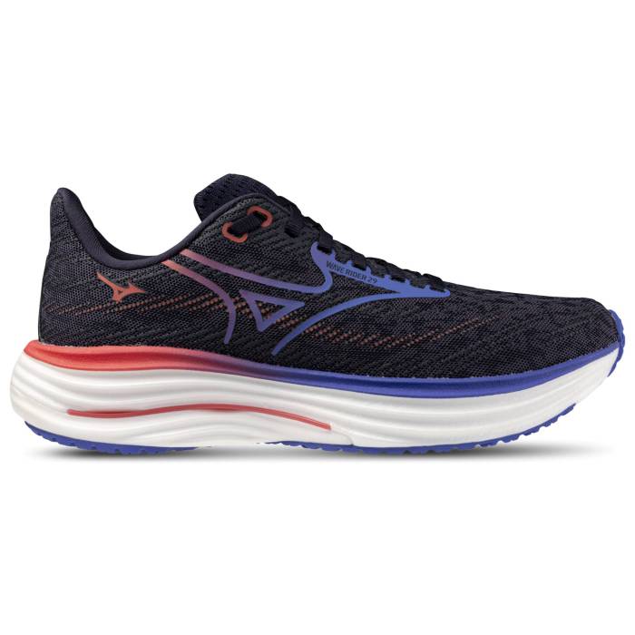 ミズノ Mizuno 【 Wave Rider 29 Wide Women's Odyssey Grey/Iris Bloom 】 Wave ウェーブ・ウェイブ レディース 灰色 グレー