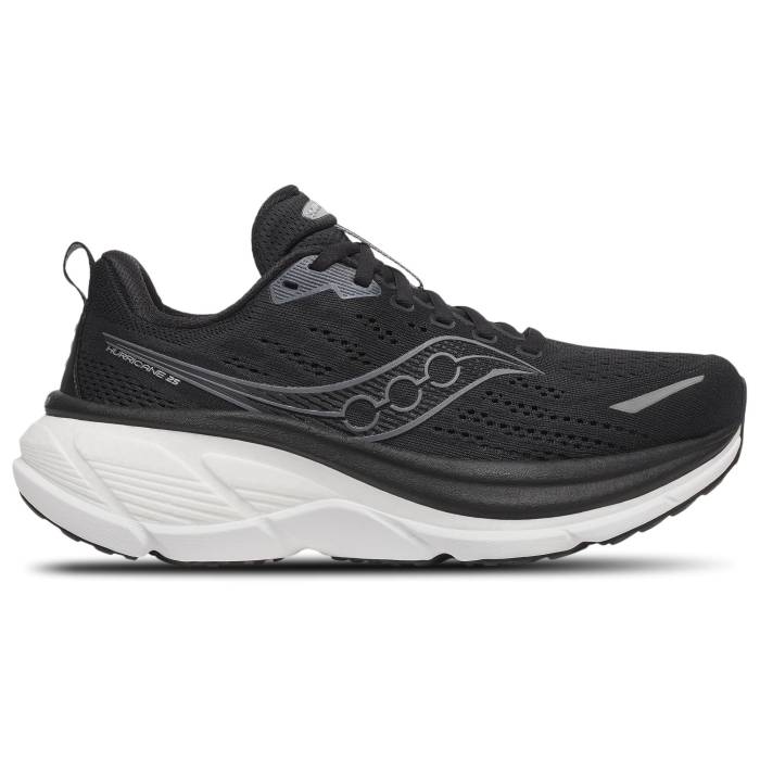 サッカニー Saucony 【 Hurricane 25 Women's Black/White 】 ハリケーン レディース 黒色 ブラック 白色 ホワイト