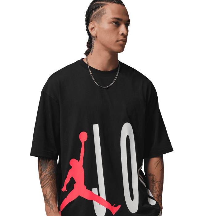 【★百貨店SALE★6/11夜夜中2時迄】ナイキ ジョーダン Jordan 【 Torso Stretch Oversized Short Sleeve Crew - Men\u0027s Men\u0027s Black/Infrared 23 】 Sleeve 捩り 労働者の一団 メンズ メンズ 黒いこと 黒いこと