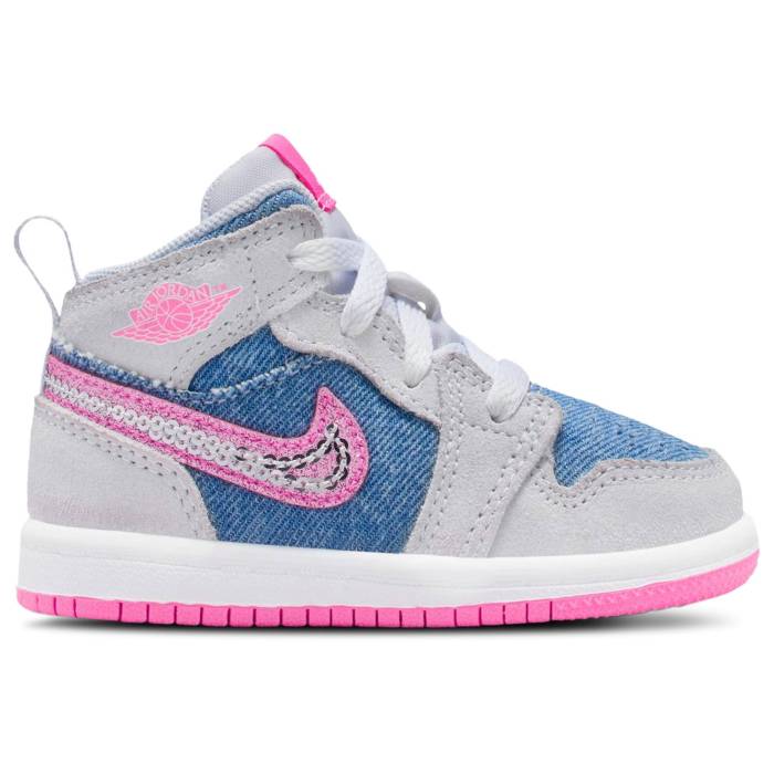【★百貨店SALE★6/11真夜中2時迄】ナイキ ジョーダン Jordan 【 Aj1 Mid Se - Girls\u0027 Toddler Girls\u0027 Toddler Pink Glow/Cobalt Bliss/White 】 ミッド もの言う花 乳飲み子用 もの言う花 pink さくら色 白いこと 白いこと