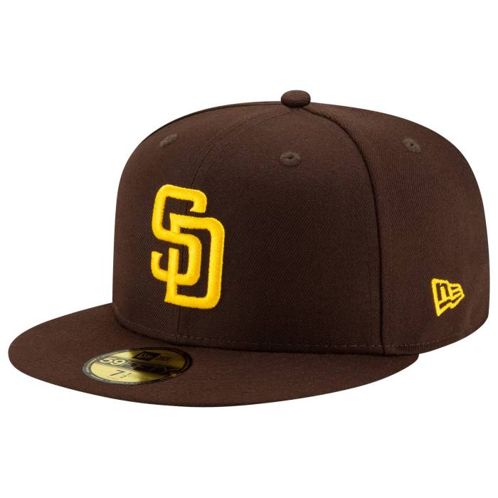 ニューエラ New Era 【 Padres 59Fifty Authentic Cap - Adult Adult Gold/Brown 】 パドレス オーセンティック キャップ 帽子 ユニセックス ゴールド 茶色 ブラウン｜スニケス