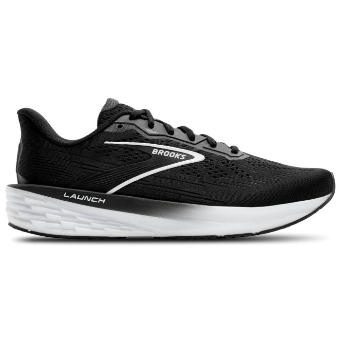 ブルックス Brooks 【 Launch 12 - Men\u0027s Men\u0027s Black/Grey/White 】 メンズ メンズ 黒いこと 黒いこと 薄墨色 薄墨色 白いこと 白いこと
