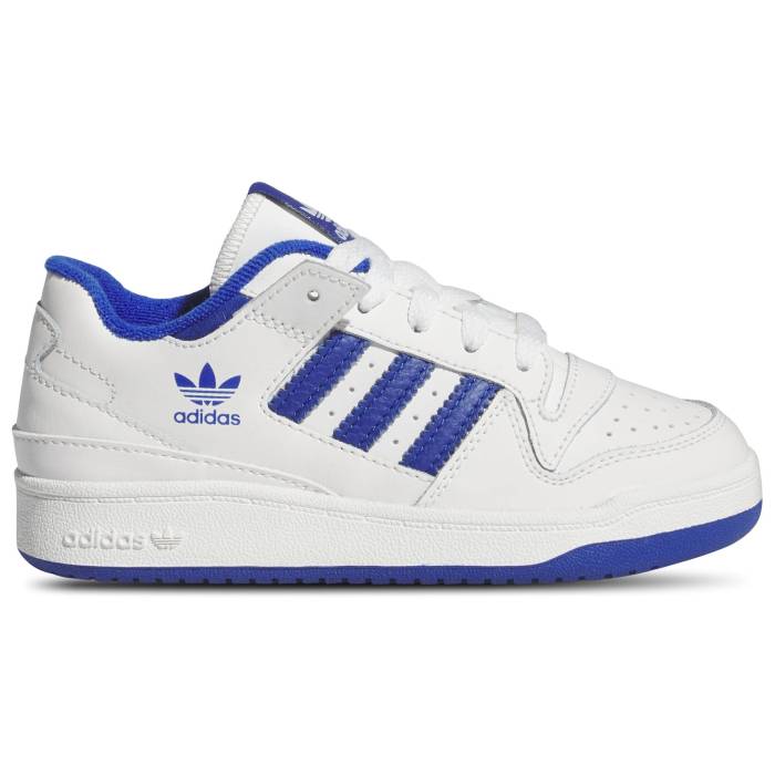 アディダス Adidas 【 Originals Forum Low Boys' Preschool White/White/Team Royal Blue 】 オリジナルス フォーラム ジュニア キッズ 白色 ホワイト Team チーム 青色 ブルー