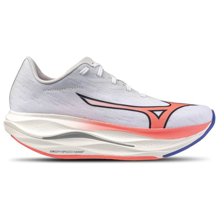 ミズノ Mizuno 【 Wave Rebellion Flash 2 Women's White/Striking Coral 】 Wave ウェーブ・ウェイブ レディース 白色 ホワイト