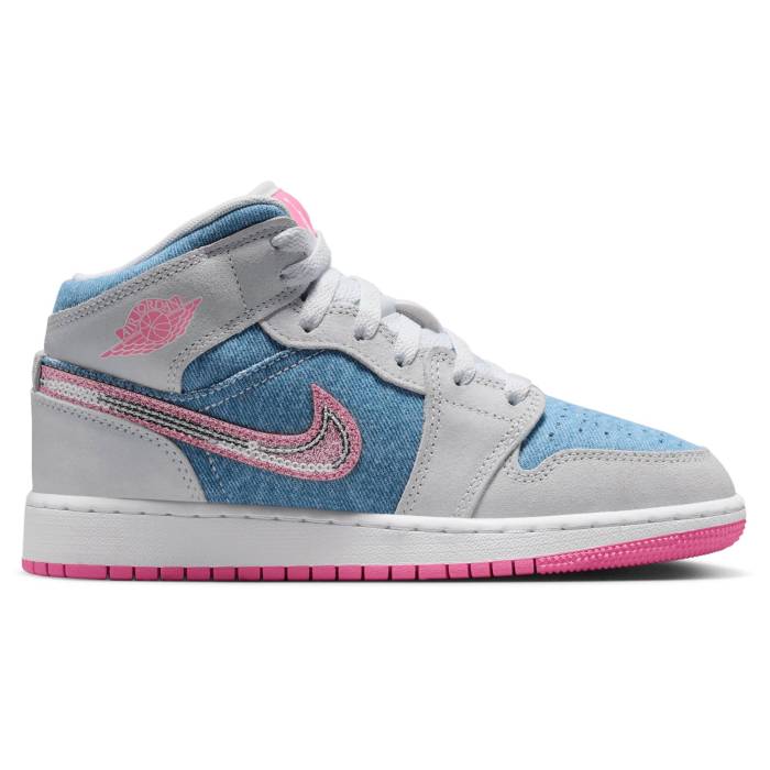 ナイキ ジョーダン Jordan 【 Air 1 Mid Girls' Grade School Cobalt Bliss/Pink Glow/White 】 ミッド ジュニア キッズ pink ピンク 白色 ホワイト